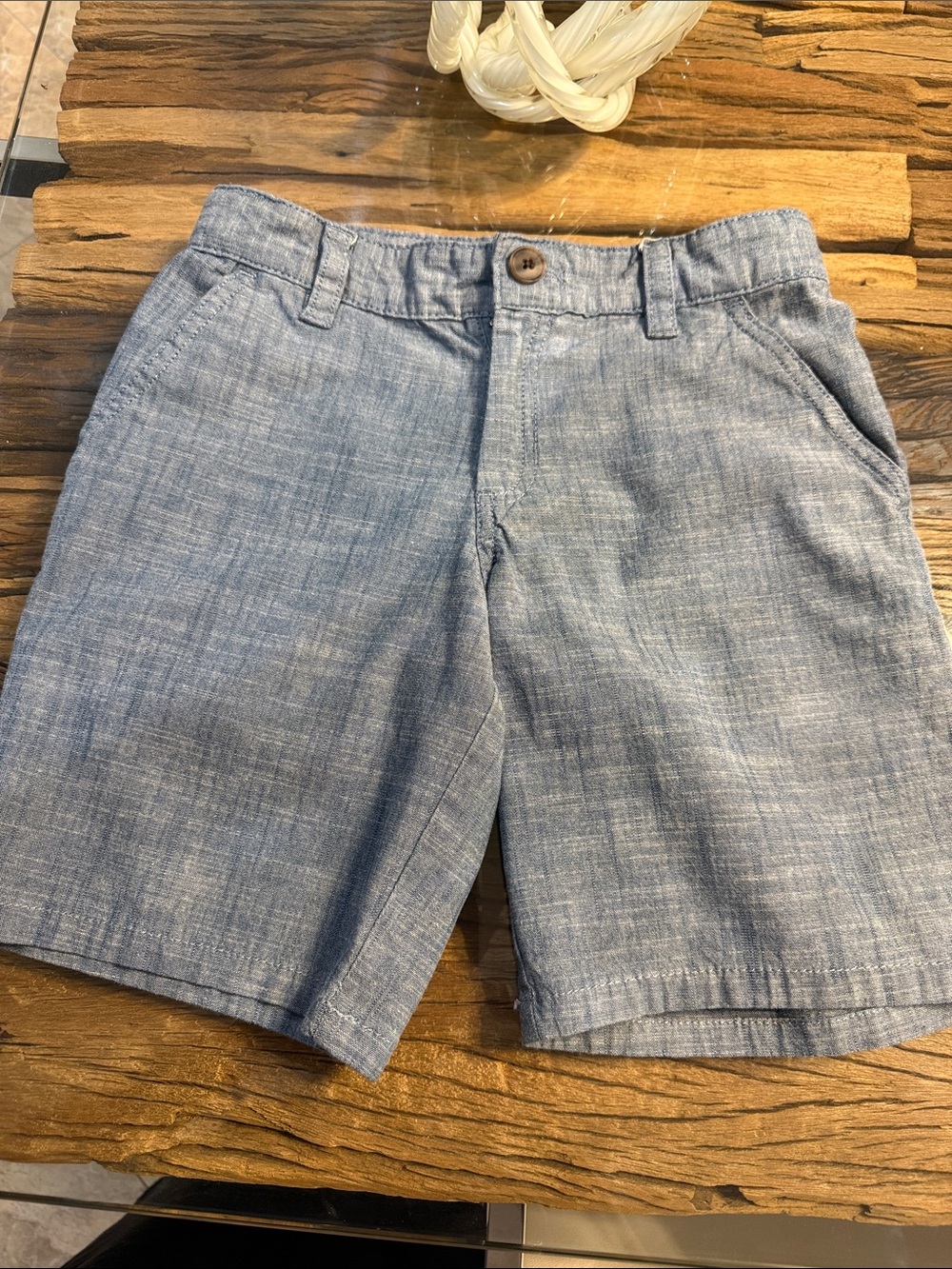 Cat & Jack Light Blue Chambray Flat-Front Shorts